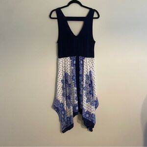 VENUS Blue Asymmetrical Sundress with V-Neck